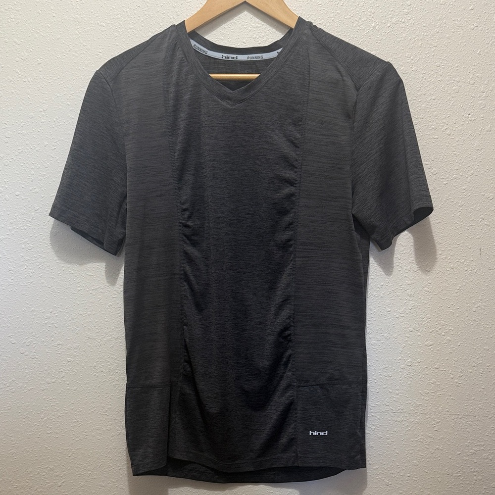 Hind Men's Charcoal Athletic Running Tee, Size Small